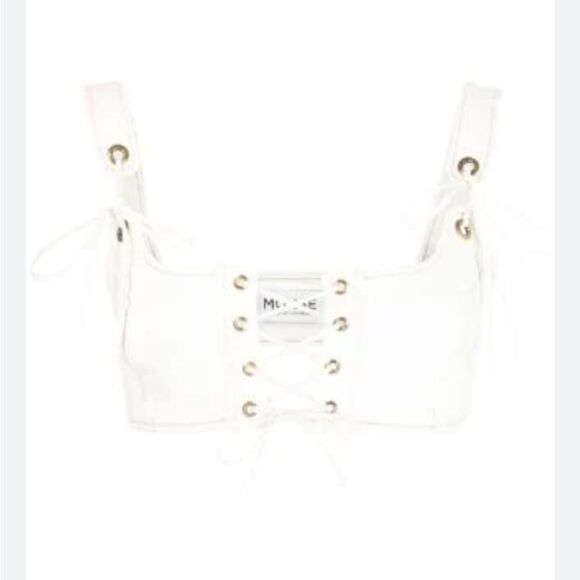 MONSE Lacing Bralette Bra Top Crop white Lace Up NWT $590 - Picture 8 of 11